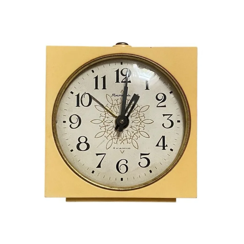 Lot of 3 Vintage MCM Clocks Alarm Bradley GE Yantar USSR